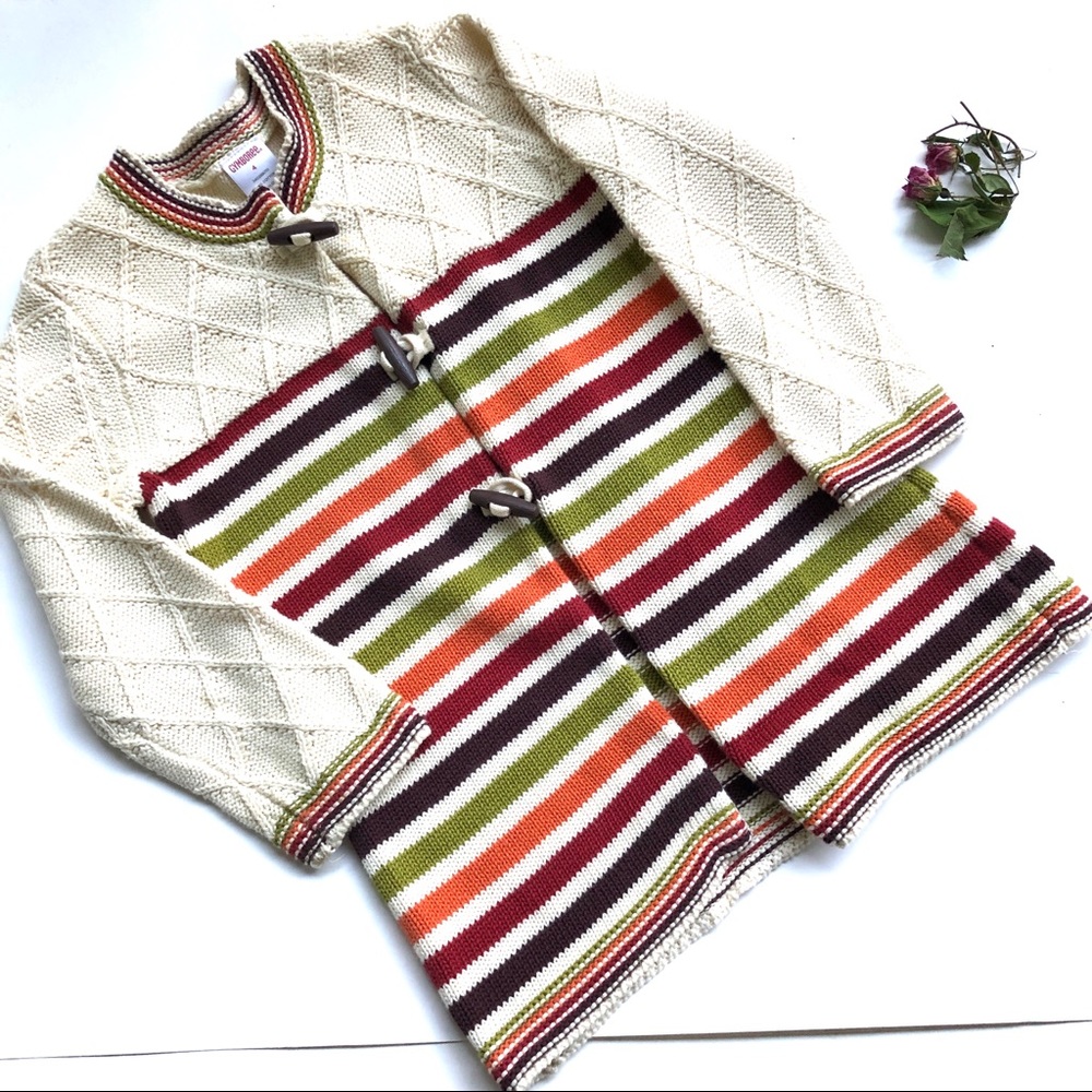 Gymboree Girls Toggle Button Striped Cardigan 4T
